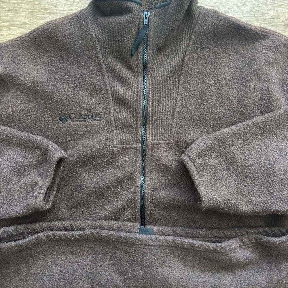 Vintage Columbia Fleece Jacket Size M Brown Made in USA Gorpcore Zip Up